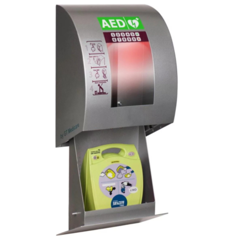 SixCase AED Außenkasten  RVS mit Pin-Code (Grau)  - 12366